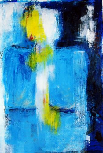 Abstract blauw, geel