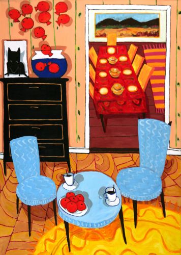 Interieur met mandarijnen